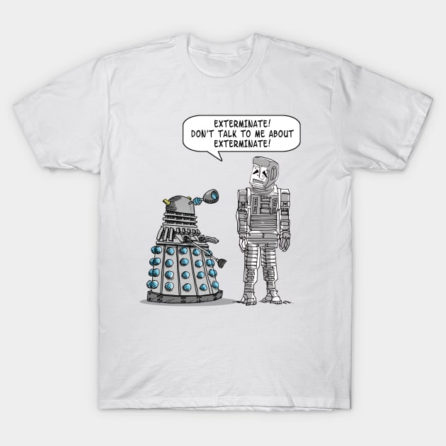 Dalek Adams Mashup (Boxbot Marvin) T-Shirt by tone